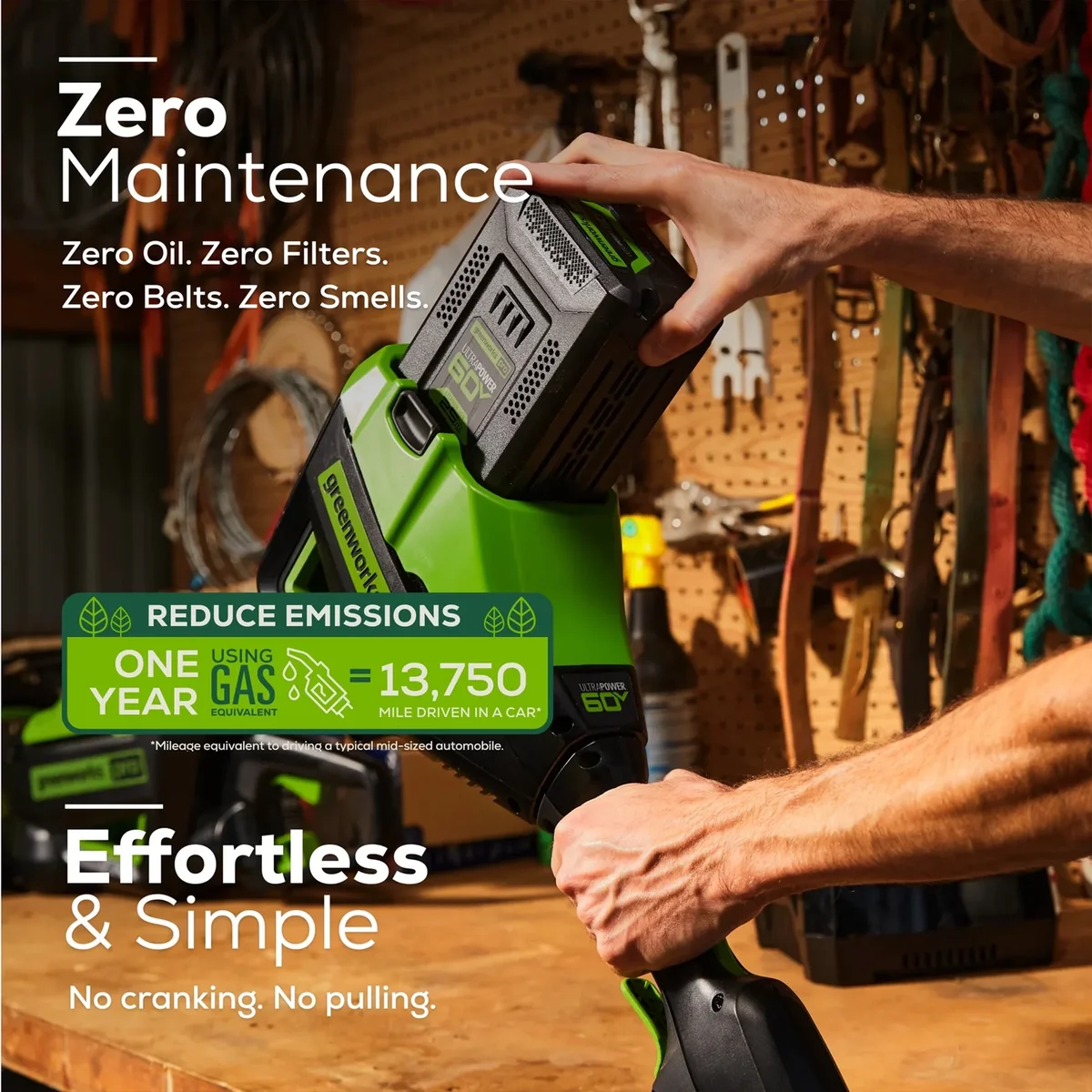 Greenworks 60V 16" Cordless Brushless String Trimmer Edger with 2.5 Ah Battery and Charger 2122802 6130