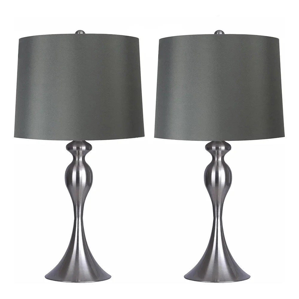 Grandview Gallery 27 Inch Tall Modern Table Lamps, Dark Gray (Set of 2) 4054