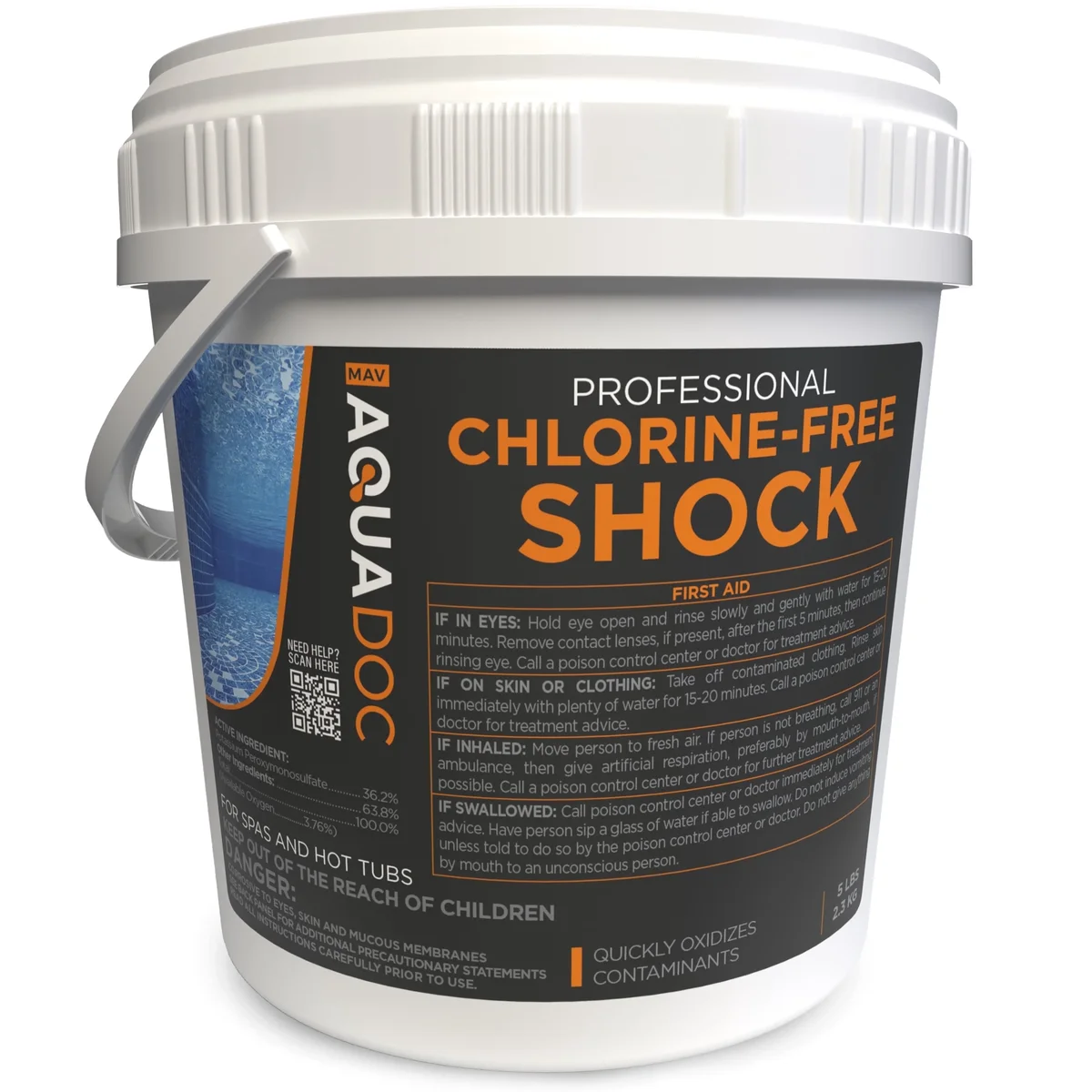 AquaDoc Non-Chlorine Spa Shock - Chlorine-Free Hot Tub Treatment & Oxidizer - 5lbs 7453