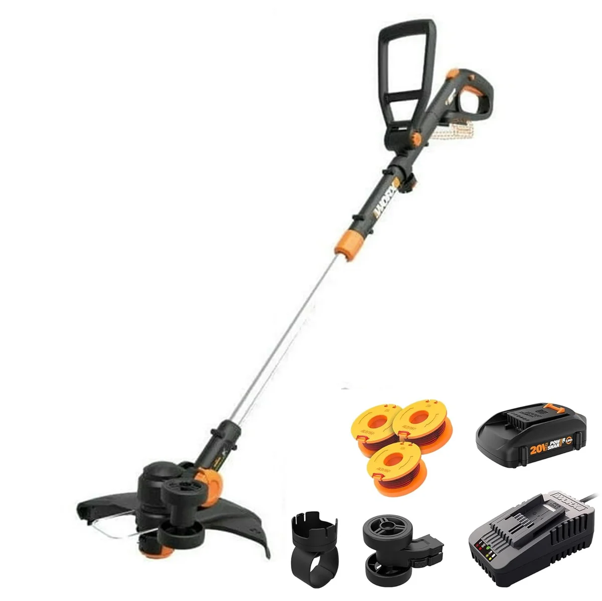 Worx WG170.2 20V PowerShare Cordless 12" Grass and Weed String Trimmer and Edger with Battery and Charger 4520