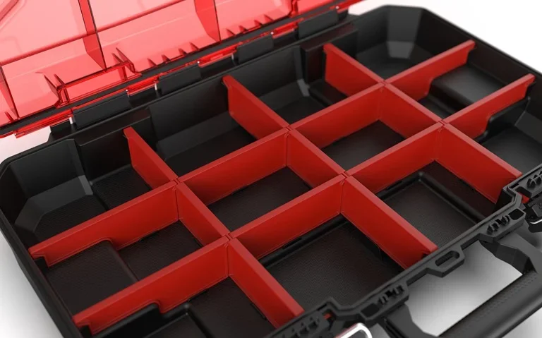 Hyper Tough Hyper Stack Shallow Full-Size Organizer with Dividers – Modular Storage with Translucent Lid & Handle 1429