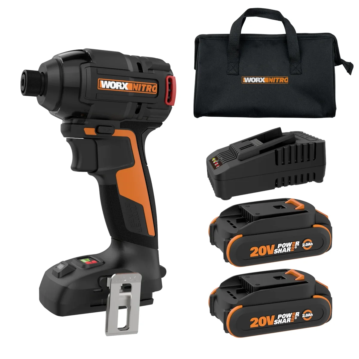 Worx Nitro WX265L Brushless Compact 1/4” Impact Driver (Battery and Charger Included) 7421