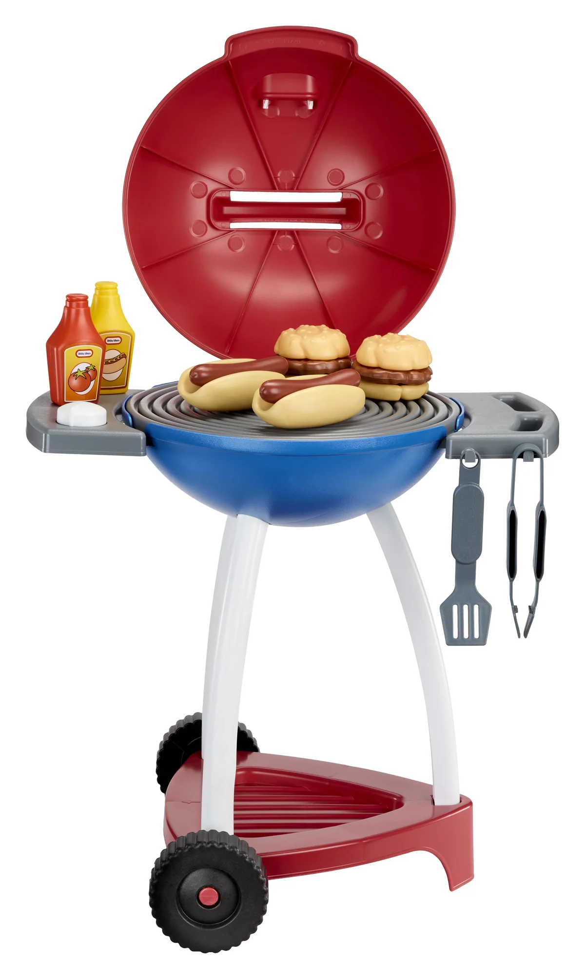 Little Tikes Sizzle & Serve Grill – Red, White & Blue, 14 Accessories, Little Chef Interactive Cooking Playset for Kids and Toddlers 6965