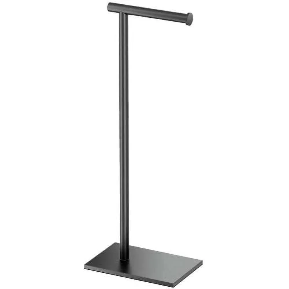 Gatco 1431MX Square Freestanding Toilet Paper Holder, Matte Black 0367
