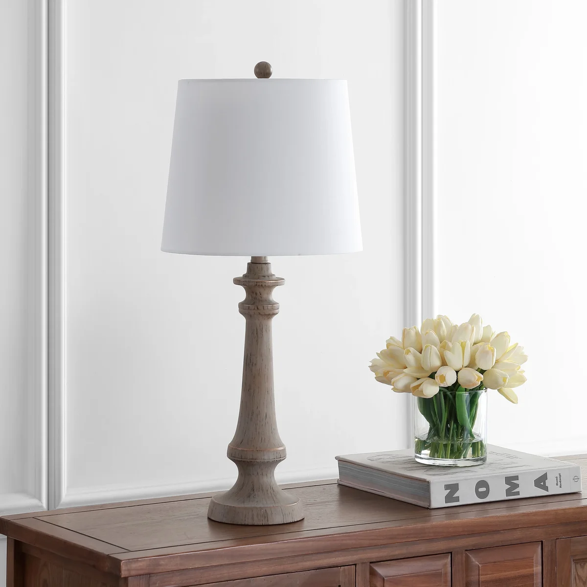 SAFAVIEH Rhett Traditional Rustic 28 in. H Table Lamp, Antique Brown 7066
