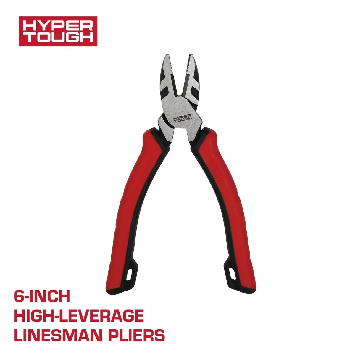 Hyper Tough 6-inch High Leverage Lineman Pliers with Dual Material Comfort Grips 2294