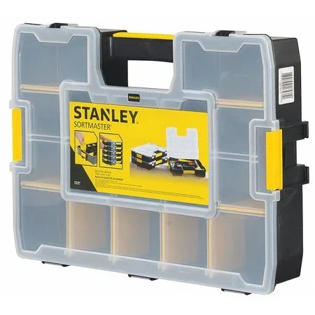 STANLEY Adjustable Compartment Box,Plastic,Black STST14027 7290