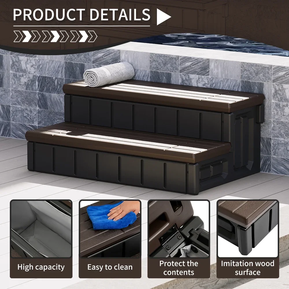Everdaily Essentials SPA Step for Hot Tub Outdoor Indoor SPA Slip-Resistant w/ Storage Ref. 3587
