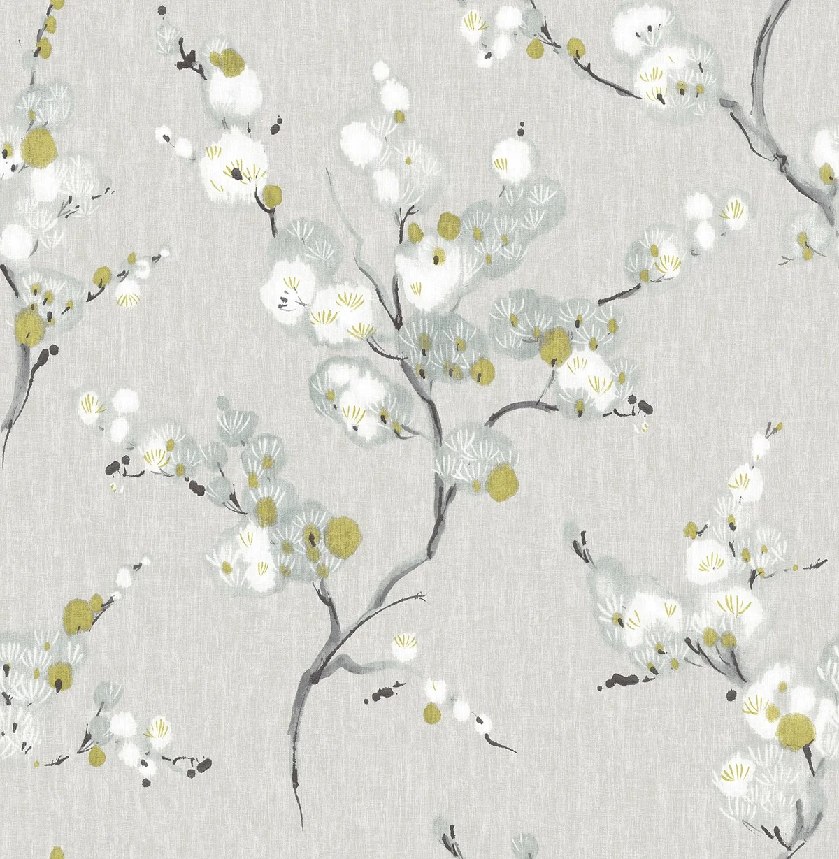 NuWallpaper Grey Mirei Vinyl Peel And Stick Wallpaper, 216-in by 20.5-in, 30.75 Sq. ft. 1 count 2163