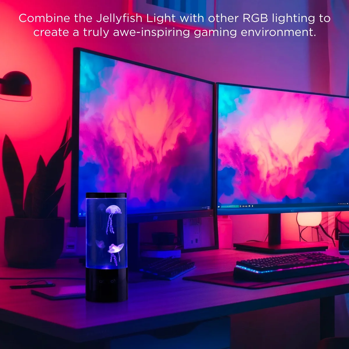 Everdaily Essentials Jellyfish Night Light Lamp Motion & Multicolor Leds - Easy Mode Switching, USB Powered - 9" 5366