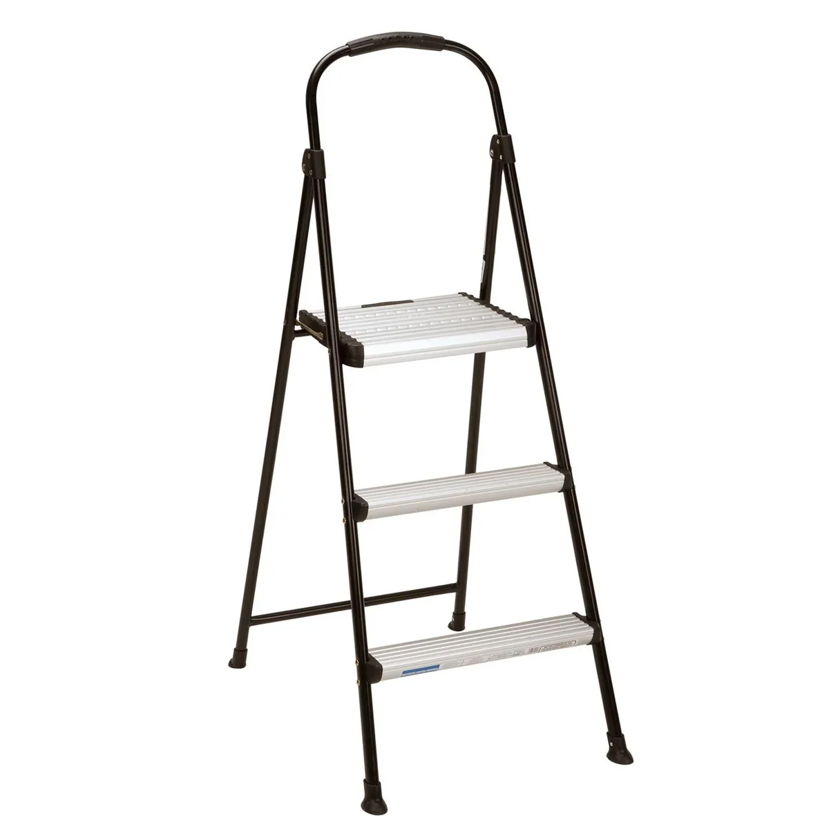 COSCO 3-Step Folding Step Stool with Rubber Hand Grip, 8 Ft. 10 in. Max Reach (Black) 8824