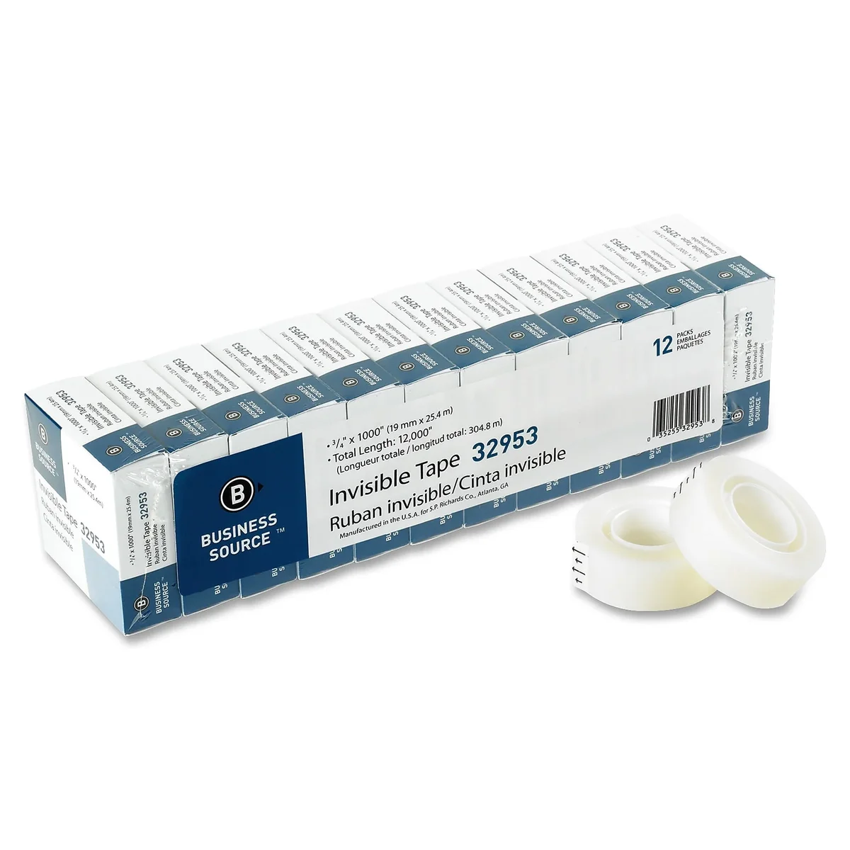 Business Source BSN32953 Premium Invisible Tape Value Pack, Clear 12 PACK 9911