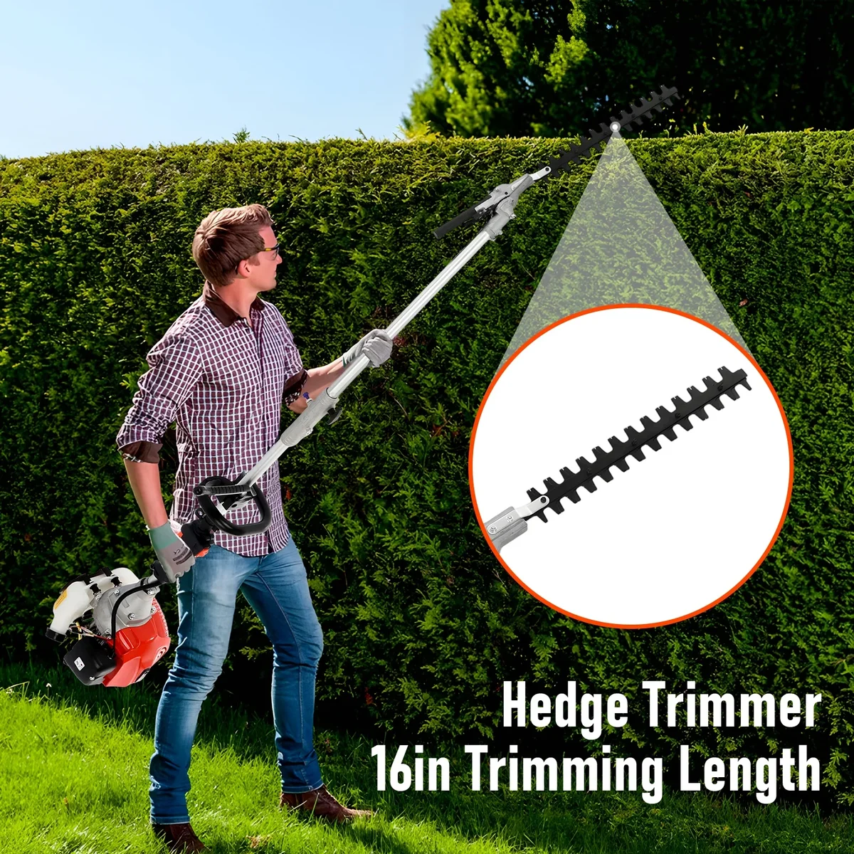 WETS Gas Weed Wacker, 5 in 1 Weed Eater Gas Powered, 52cc Brush Cutter and Gas String Trimmer 2-Stroke, Grass Trimmer 2025 Upgraded,Cordless Hedg 3513