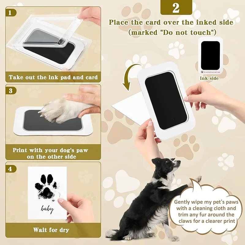 Zeokiar Pet Paw Printing Kit, Paw Print Ink Pad for Dog Cat Paw Prints, Dog Paw Print Kit, Pet Paw Print Impression Kit, , Memorial Gifts for Cat Dog 9106
