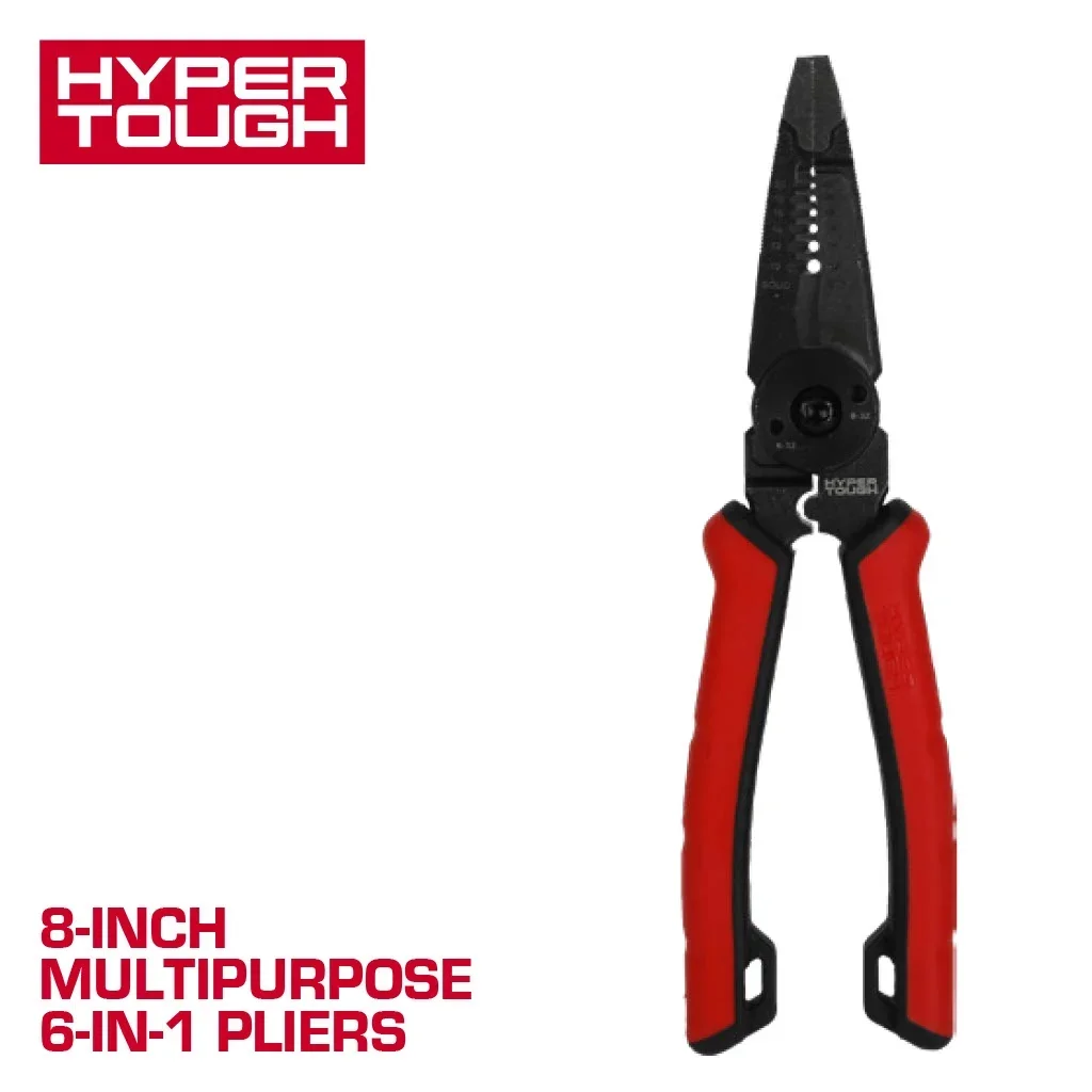 Hyper Tough 8-inch Multipurpose 6-in-1 Pliers 0972