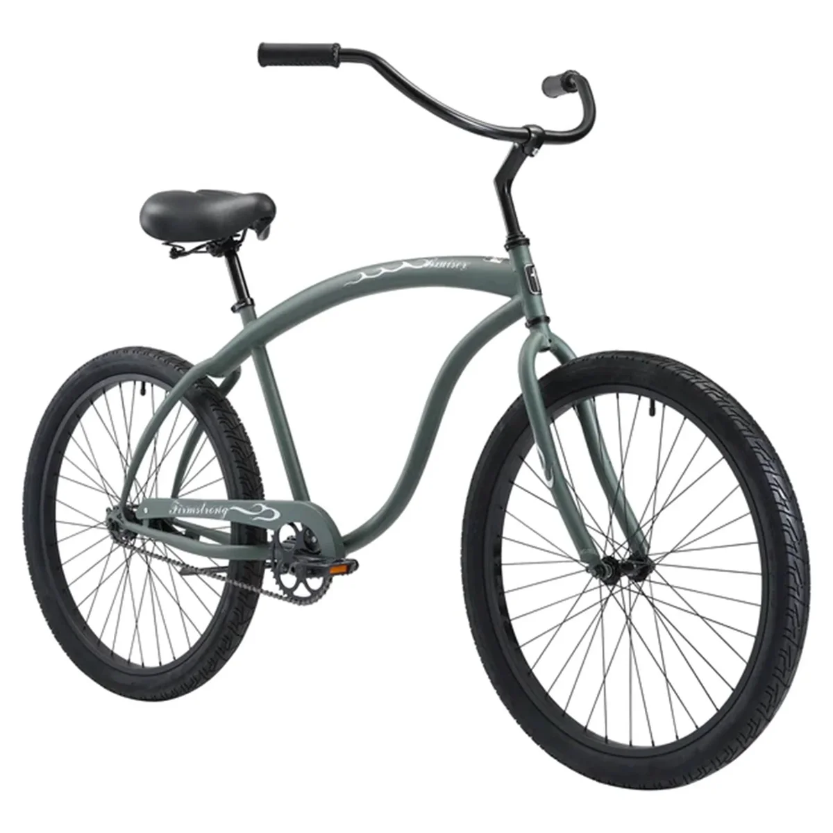Firmstrong Bruiser Single Speed Men's 26 In Beach Cruiser Bike, Army Green 3342