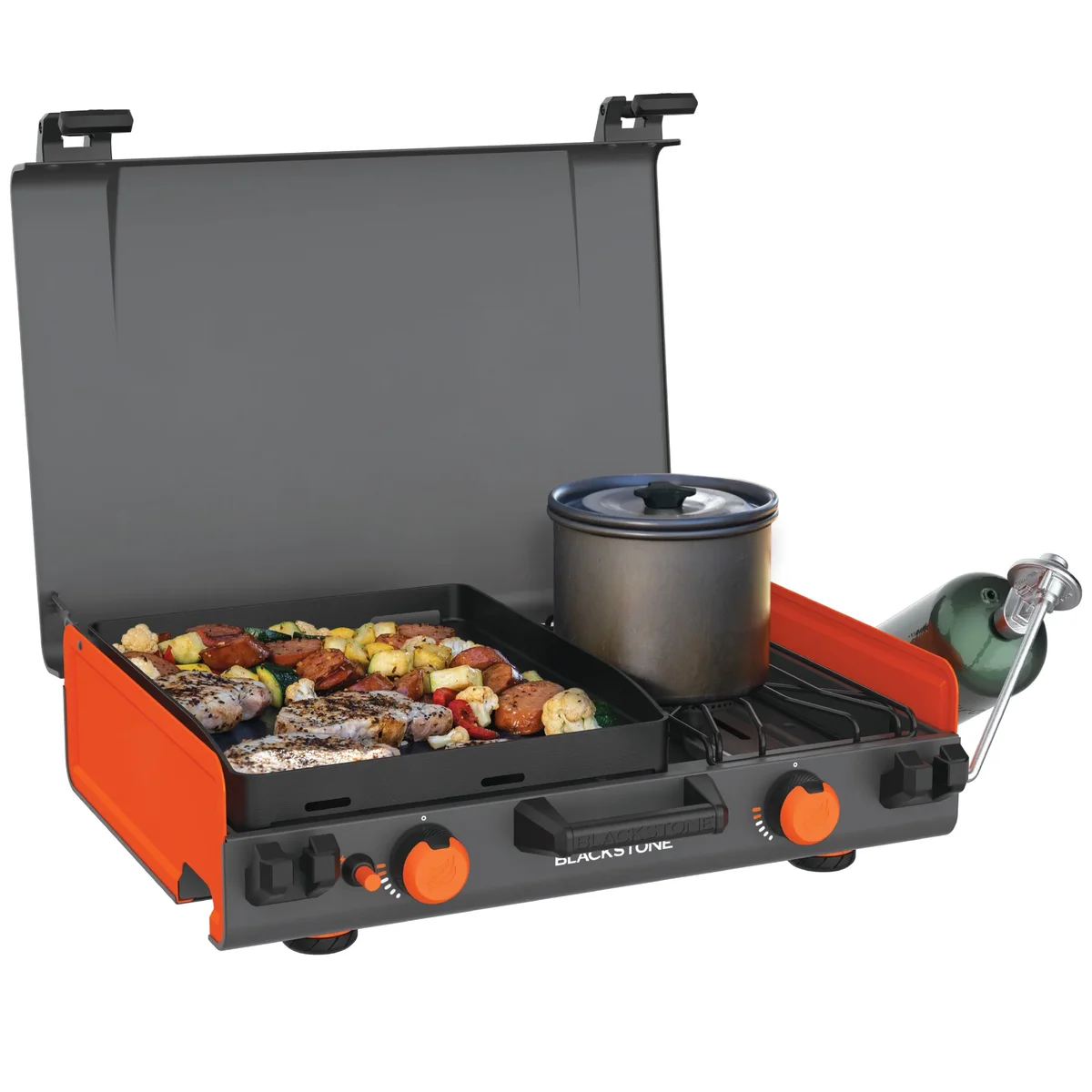 Blackstone Adventure Ready 12"x14" Propane Camping Griddle with Side Burner 0081