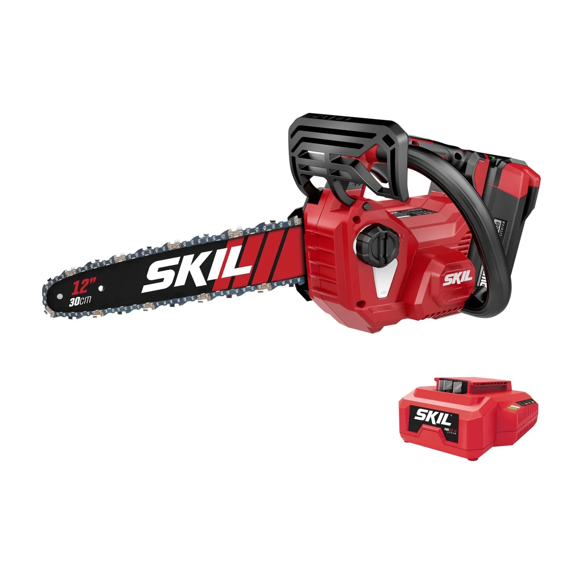 SKIL PWR CORE Brushless 40V 12-inch Chain Saw , Tool-Less Chain Tensioning, 2.0Ah Battery and Charger, TH1200C-11 1717