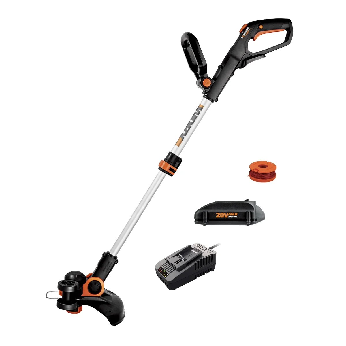 Worx WG163.8 20V PowerShare Cordless 12" Grass and Weed String Trimmer and Edger with Battery and Charger 6451