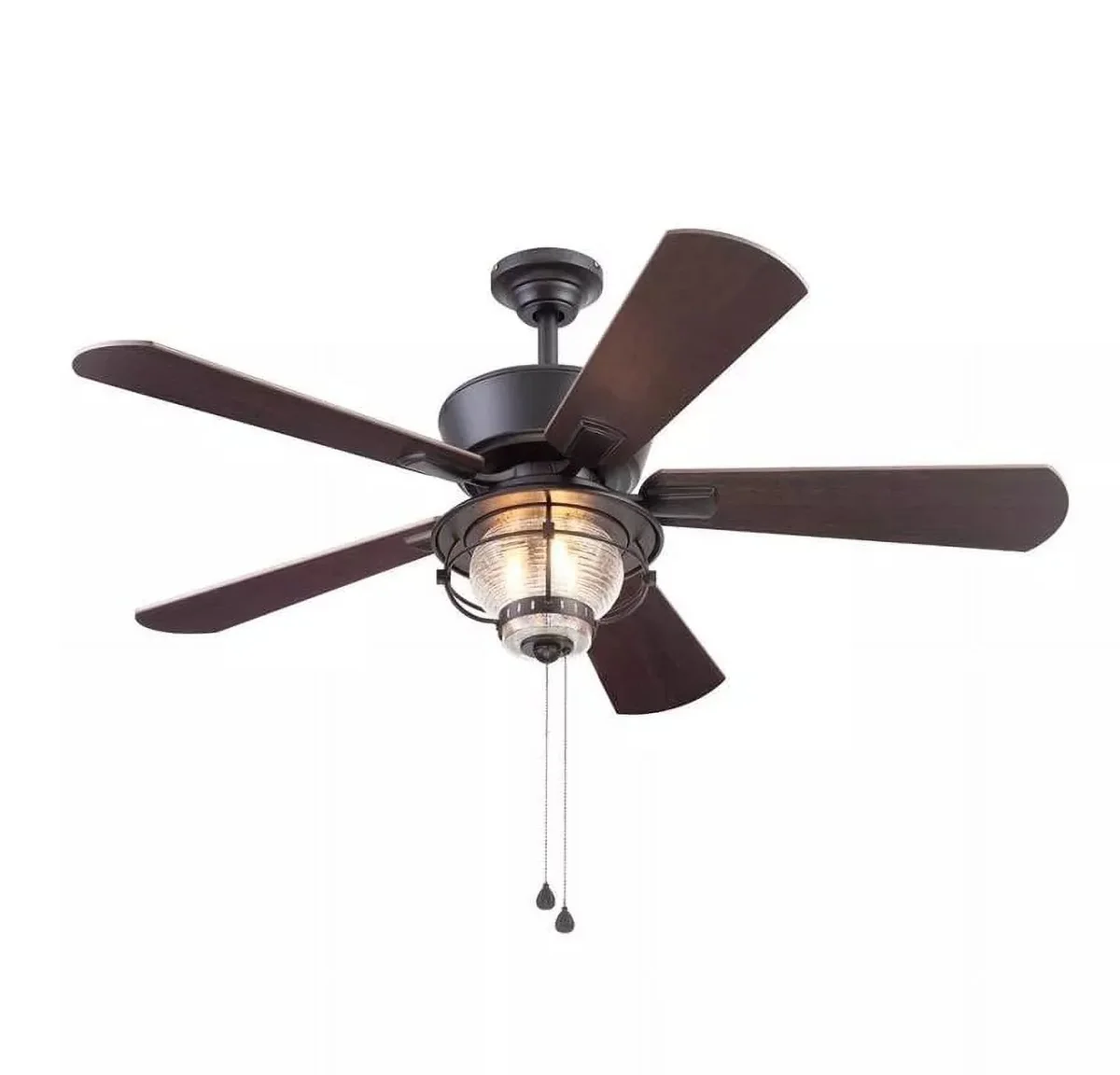 Harbor Breeze Merrimack II 52-in Matte Bronze LED Indoor/Outdoor Ceiling Fan with Light Kit (5-Blade) 8183