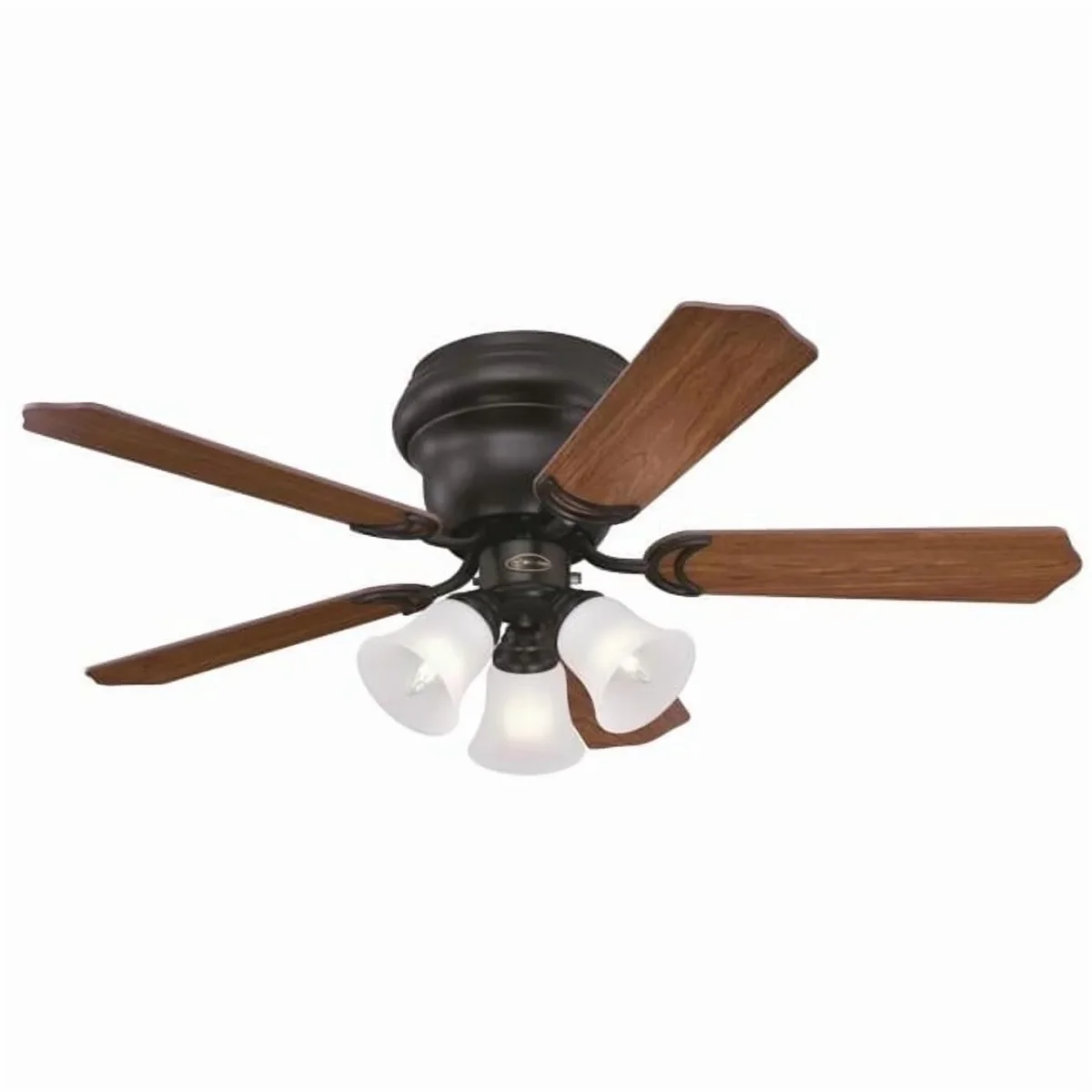 Westinghouse Contempra Trio 42 in. Oil Rubbed Bronze Finish Reversible Blades (Dark Cherry/Walnut) Frosted Glass 3312