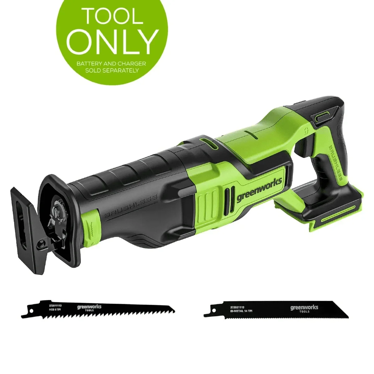 Greenworks 24V Brushless Reciprocating Saw, Battery Not Included 3601302AZ 2271