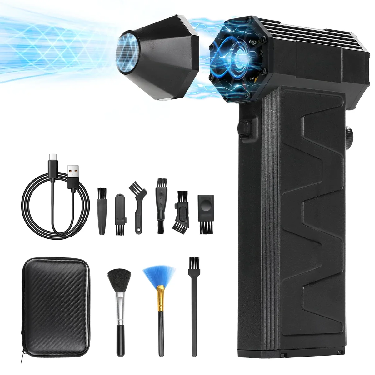 Everdaily Essentials Electric Compressed Air Duster,Cordles,Stepless Speed Motor, Rechargeable Dust Blower, Type-C Fast Charge, for Automobiles,Outdoor 4253