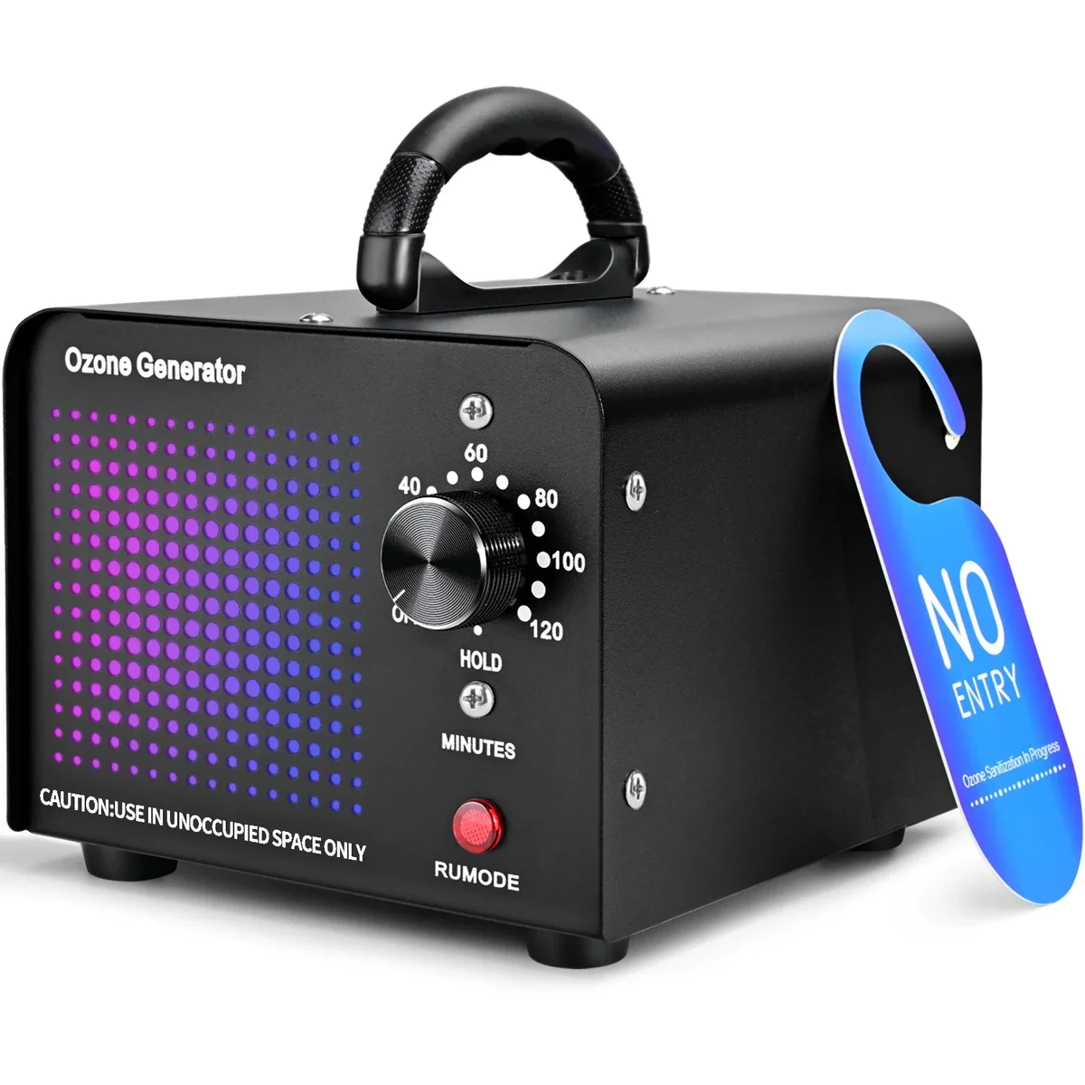 FOUKUS Ozone Generator: 40000mg/h Ozone Machine for Home, Car, Smoke, Pet, Offices, Hotels - Black 3534