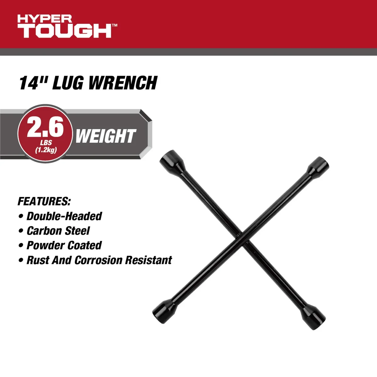 Everdaily Essentials 14-inch Powder Coated Lug Wrench for Tire Replacement Ref. 9676