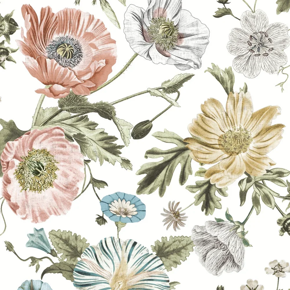 RoomMates Vintage Poppy Peel & Stick Wallpaper 30.75 Sq. ft 4472
