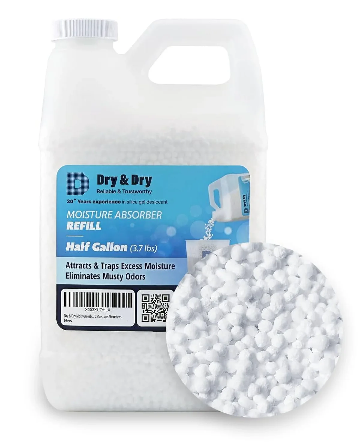 Dry & Dry Moisture Absorbers Refill Beads (3.7 LBS) - Dehumidifiers for Home Dehumidifier for Basement Dehumidifiers for Bedroom Small Dehumidifi 6390