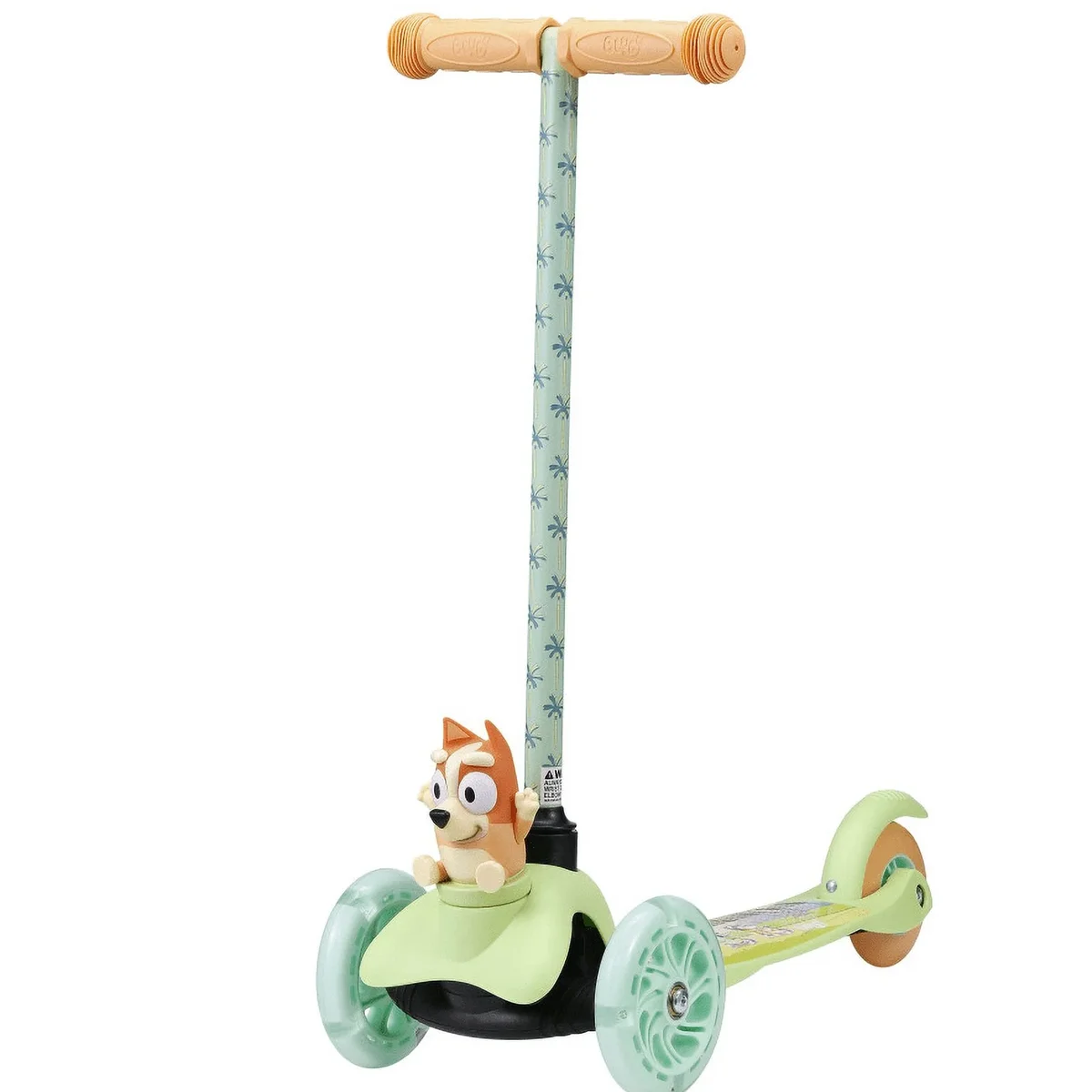 Bluey Bingo Ride-N-Glide Buddies 3D Toddler Scooter, 3 Wheel Kick Scooter for Kids Ages 3+, Green 1822