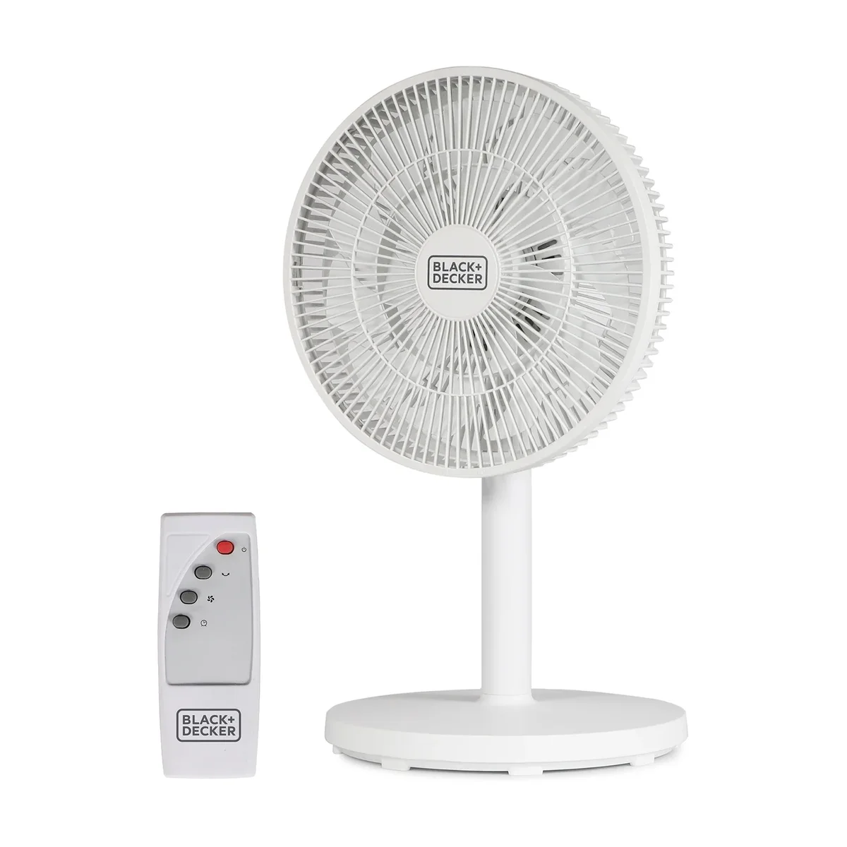 BLACK+DECKER BFDTD12VW 12-In. 3-Speed Oscillating Portable Dual-Blade Table Fan with Remote, White 1111