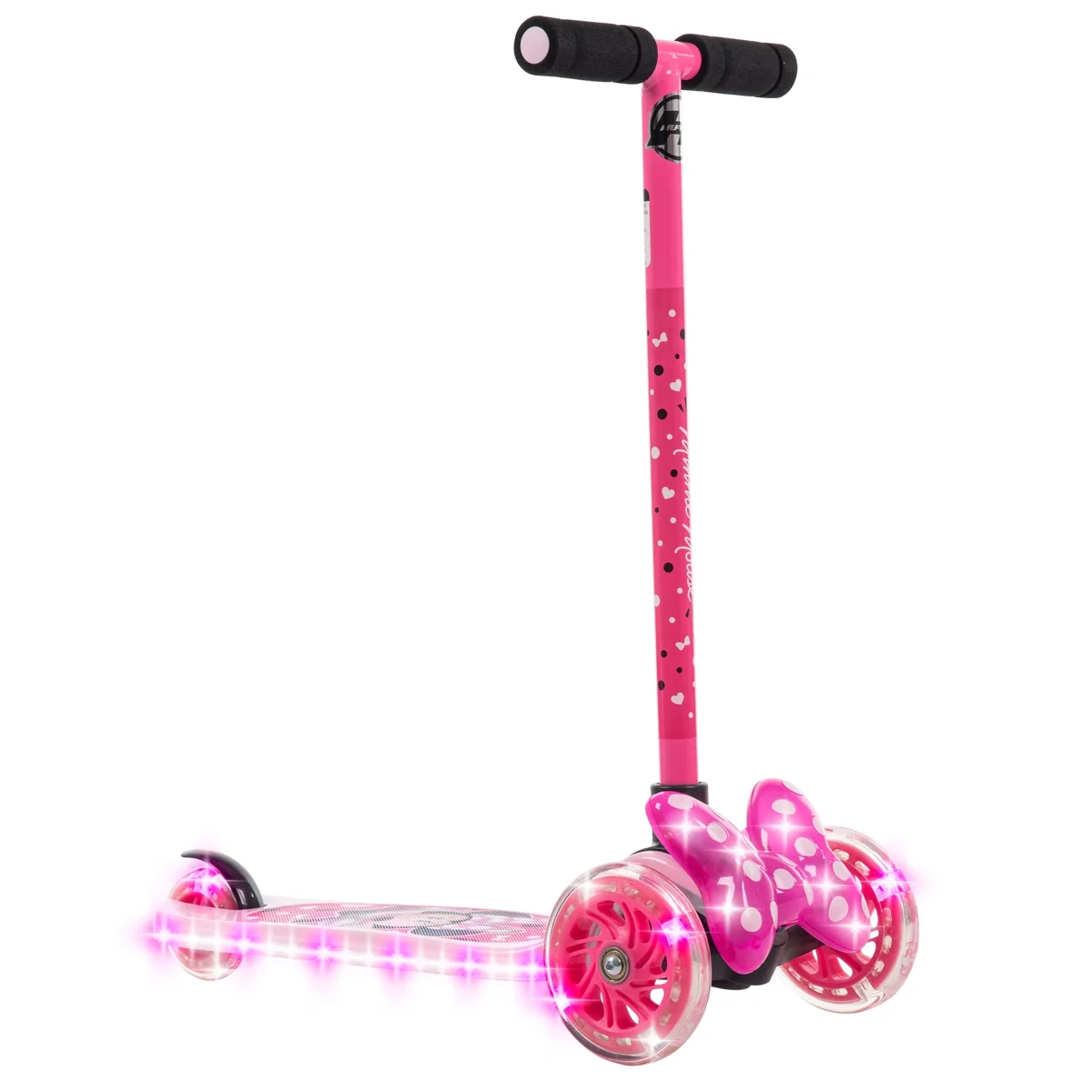 Minnie Mouse Huffy Disney Minnie Mouse Light-Up Toddler Scooter, Ages 3+, Pink, Girls 6134