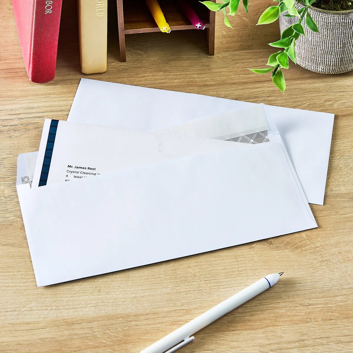 Pen+Gear (4 pack) PEN + GEAR #10 Privacy Tint Peel and Stick Envelopes, White, 4.13 in x 9.5 in, 40 Count 2730