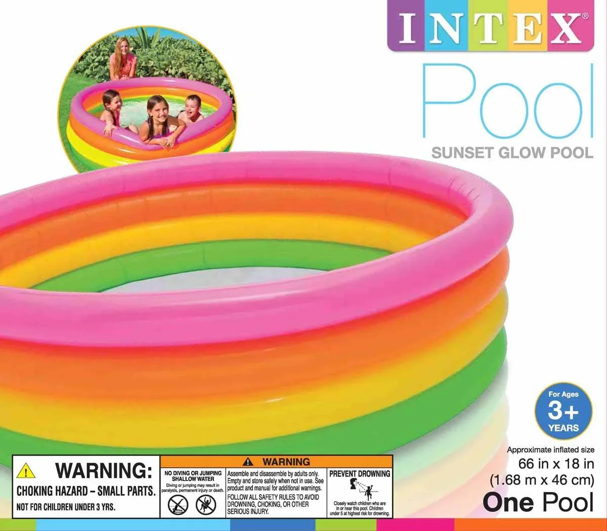 Intex 56441EP Sunset Glow Inflatable Pool - 66" x 18" 1642