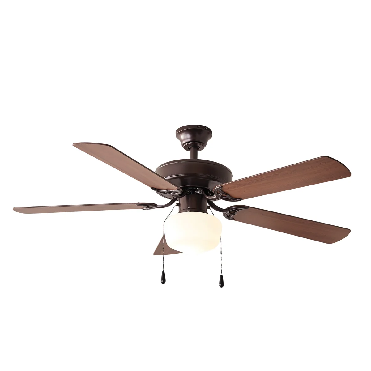 Mainstays 52 inch Downrod Ceiling Fan with Light Kit, Bronze, 5 Blades, Reverse Airflow for Bedroom 5584