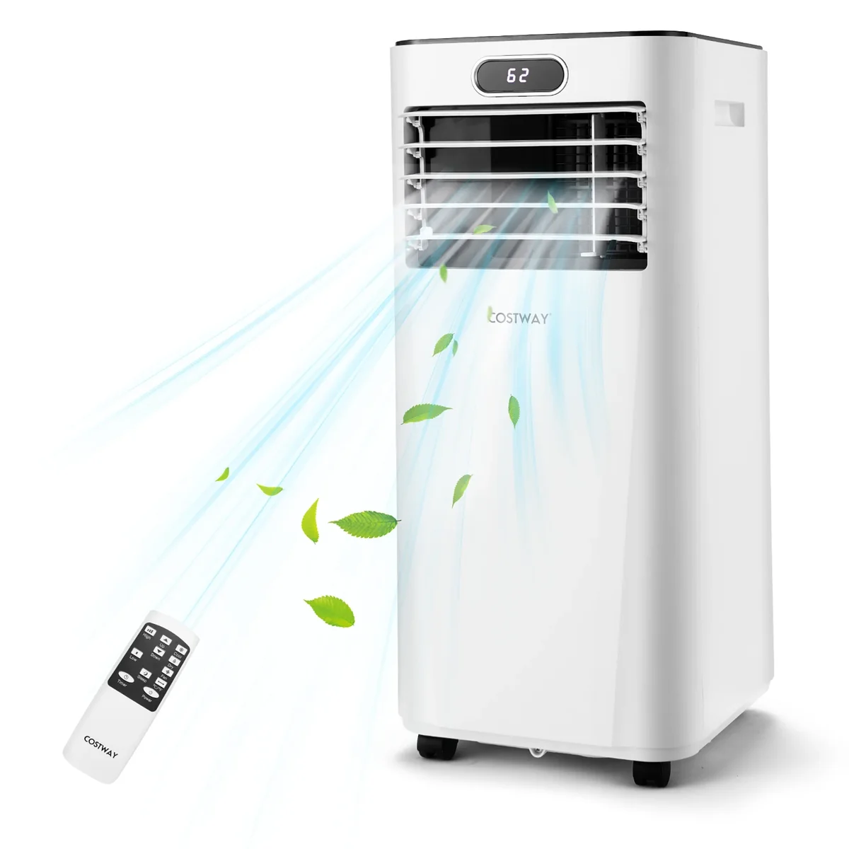 Costway 6000 BTU 350 Sq Ft Portable Air Conditioner with Remote Control, White 1577