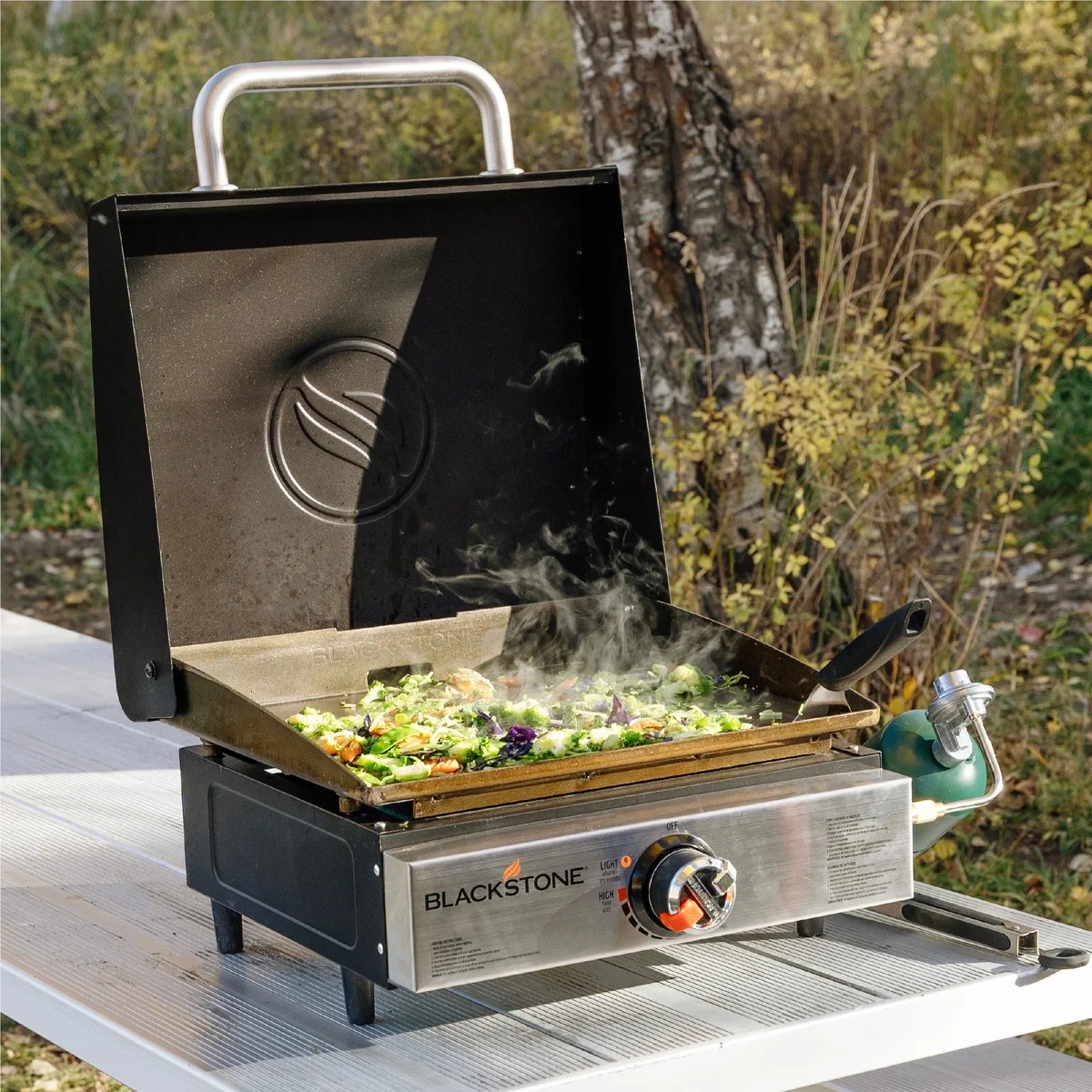 Everdaily Essentials 17” Original Tabletop Propane Griddle with Hood 9155