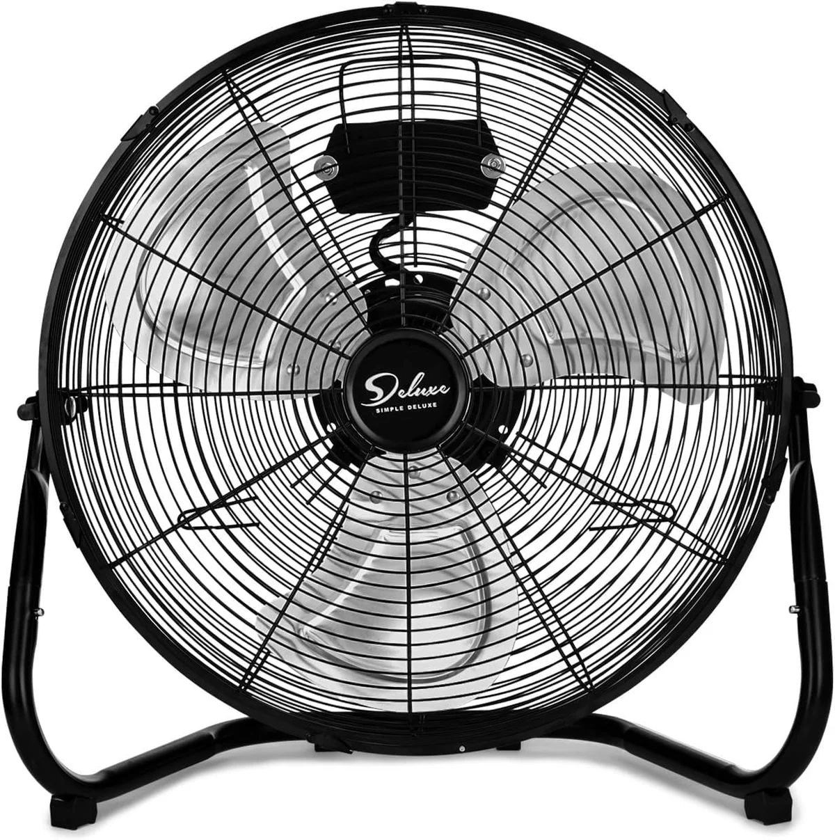 Simple Deluxe 12 Inch 3-Speed High Velocity Heavy Duty Metal Industrial Floor Fans Oscillating Quiet for Home, Commercial, Residential, and Green 7799