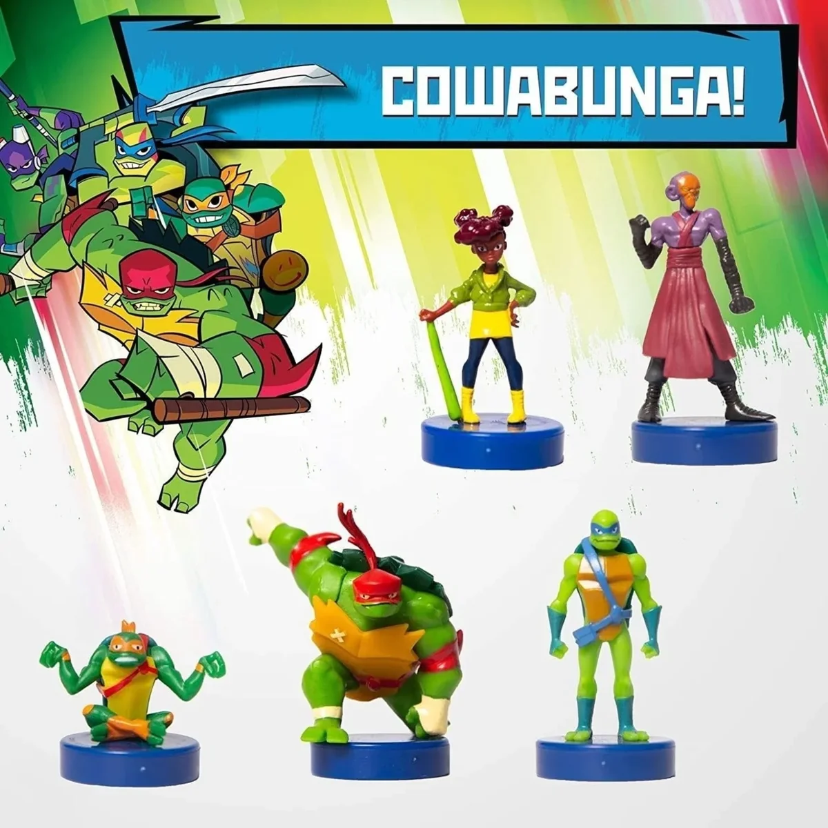 PMI International Teenage Mutant Ninja Turtles Stamps 5pk Raph April Foot Lieutenant Mikey Figure PMI International 7986