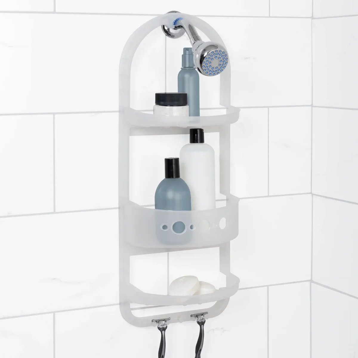Zenna Home Large Over the Shower Caddy, Frosted 6514