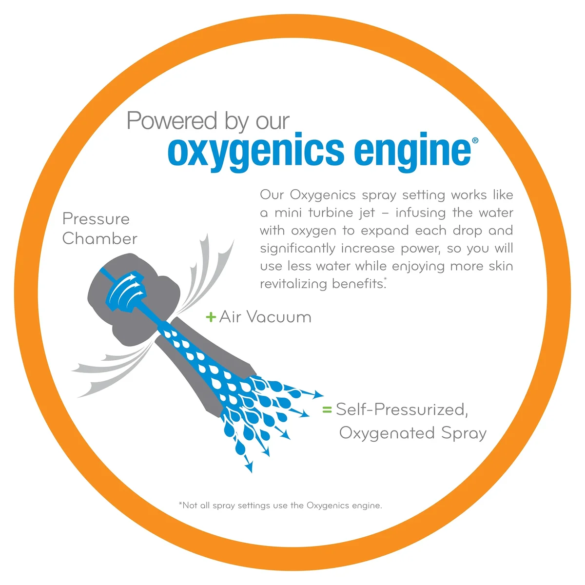 Oxygenics Arc 80-Setting Chrome Combo Shower Head 4017