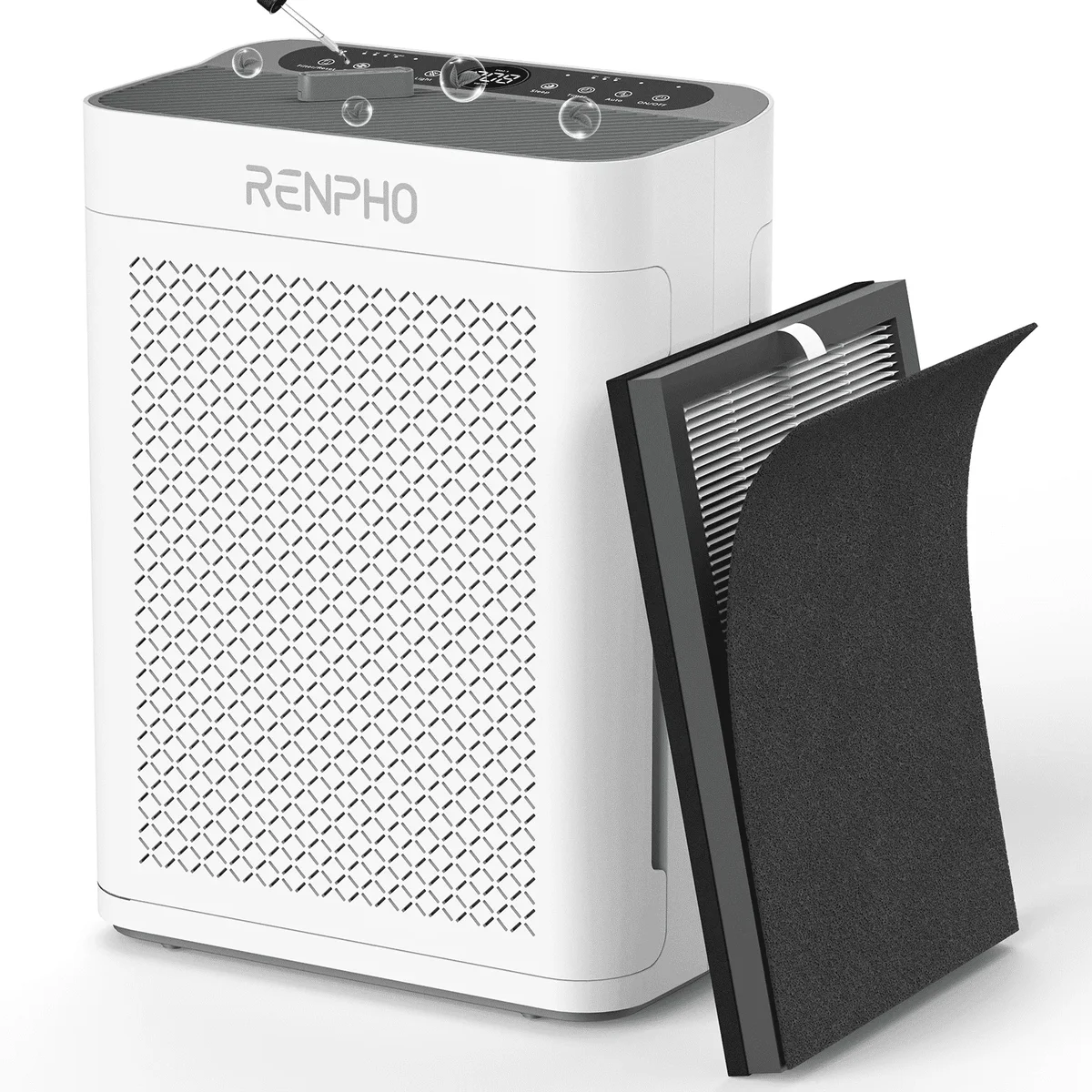 RENPHO Air Purifier for Large Room up to 3000 Sq.ft/2h, HEPA Air Purifier with Double Washable Filter and Air Quality Sensor, Smart Air Cleaner f 0141