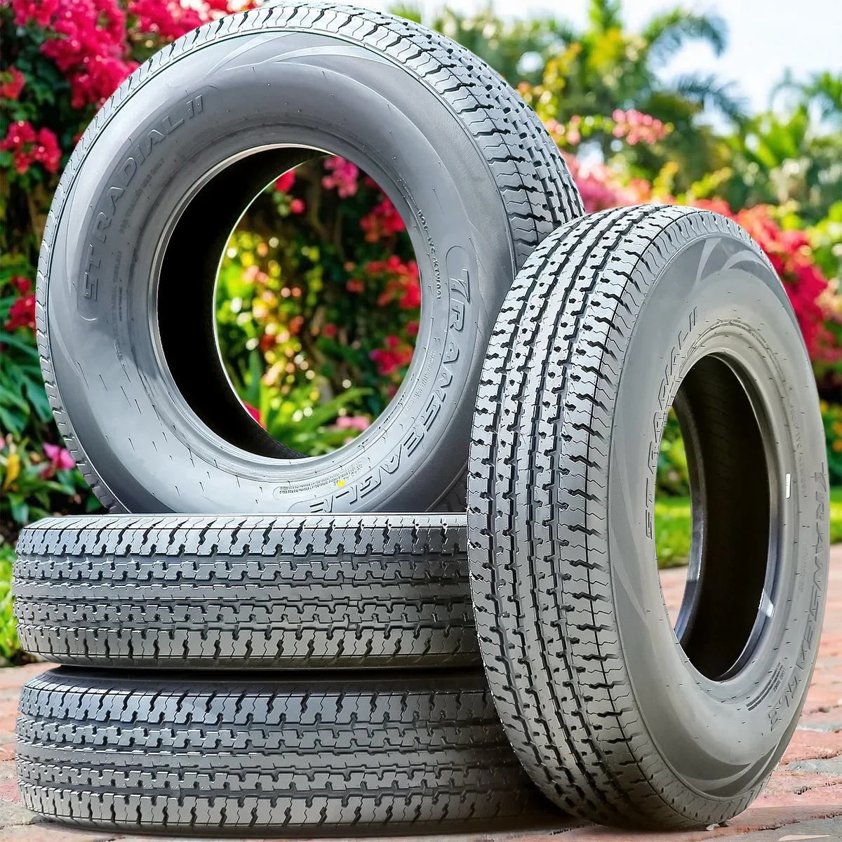 Transeagle Set of 4 Transeagle ST Radial II Steel Belted ST205/75R14 205/75R14 105/101L D 8 Ply Trailer Tires 0935