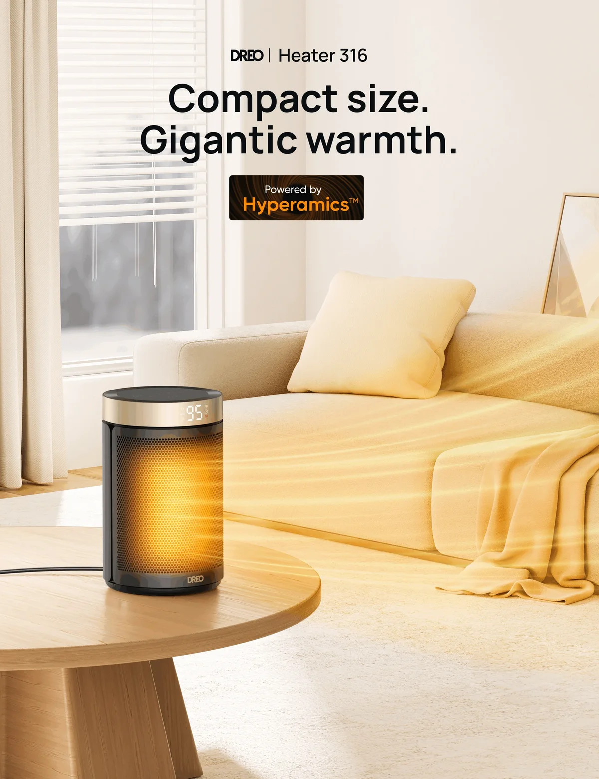 Everdaily Essentials Space Heater, Portable Electric Heaters for Indoor Use with Thermostat and Remote, 2024 Upgraded, Digital Display, 12H Timer, 5 Mode, 1500W PTC C Ref. 2244