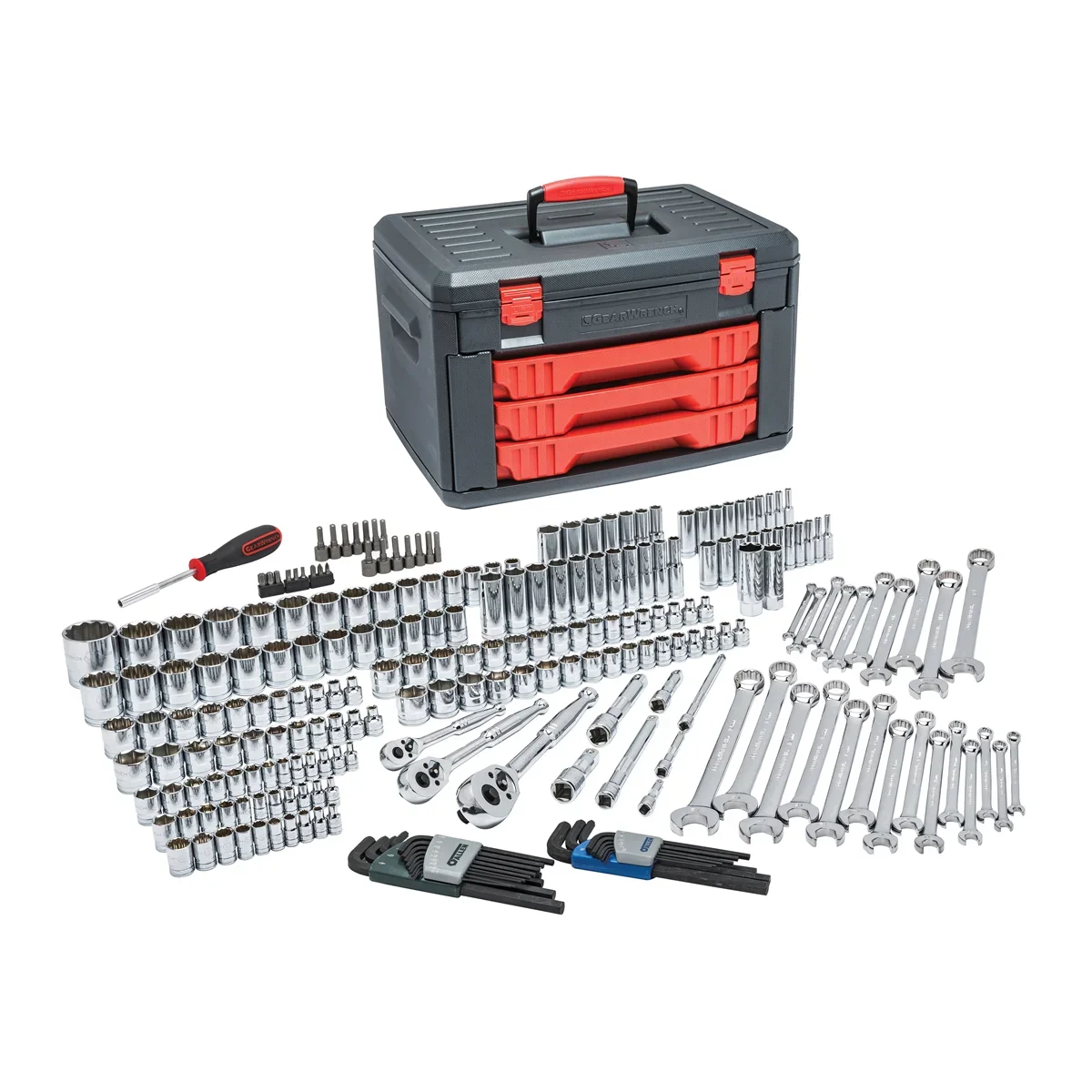 KD Tools, 1/4-inch 3/8-inch 1/2-inch Chrome Finish MECH Tool Socket Wrench & Set, 239 Piece 6363