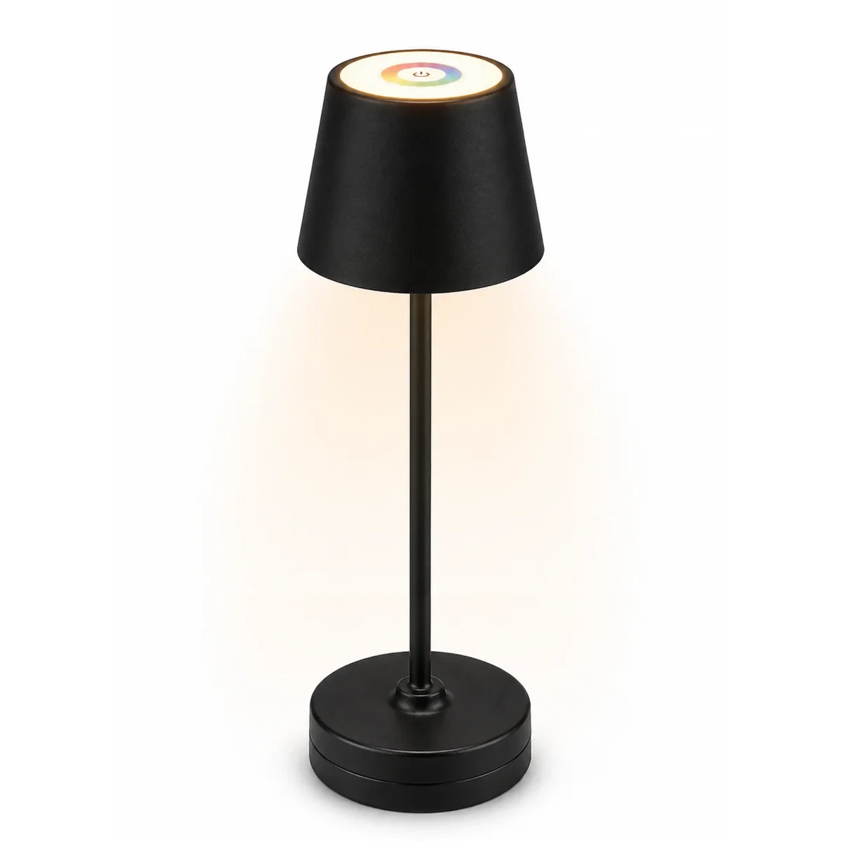 Better Homes & Gardens 14 Inch Indoor/Outdoor Rechargeable Color-Changing Table Lamp, Black, Indoor Only Charging Base 9479