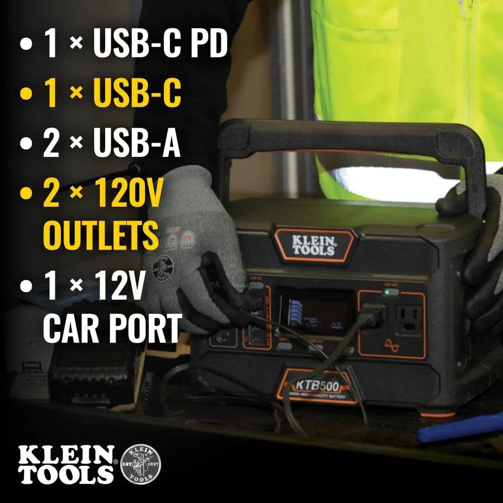 Klein Tools 1,000 Watt Lithium-Ion Battery Solar Power Station 6506