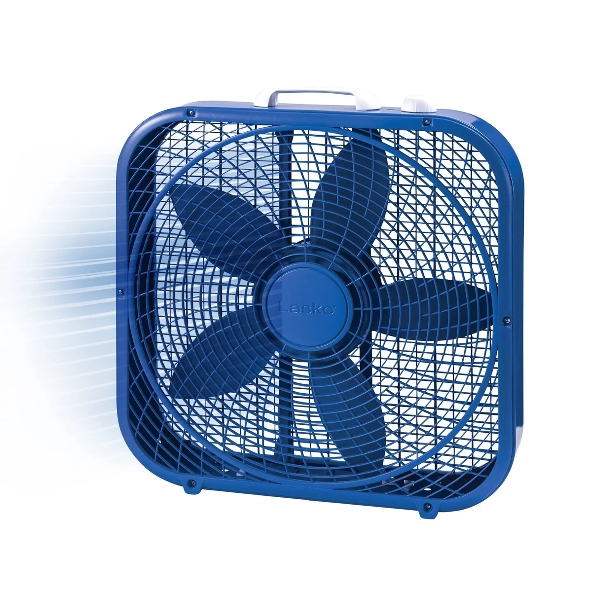 Lasko 20" Cool Colors Classic Box Fan with Weather-Resistant Motor, Portable Cooling Floor or Window Fan, 3 Speeds, Blue, B20308 5992